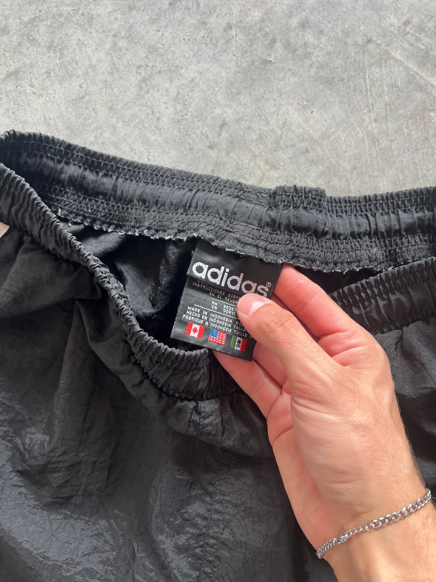 Vintage Black Adidas Track Shorts - M