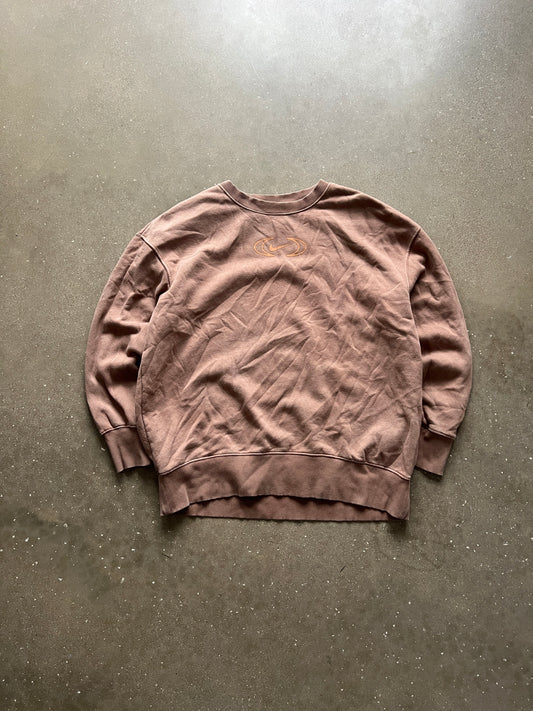 Vintage Mocha Brown Nike Swoosh Crew - L