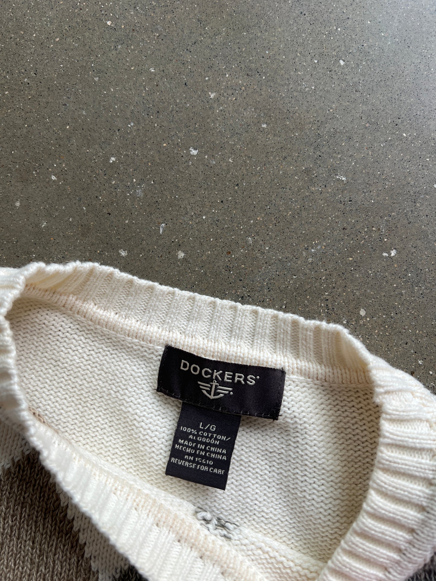 Vintage Cream Dockers Sweater - L
