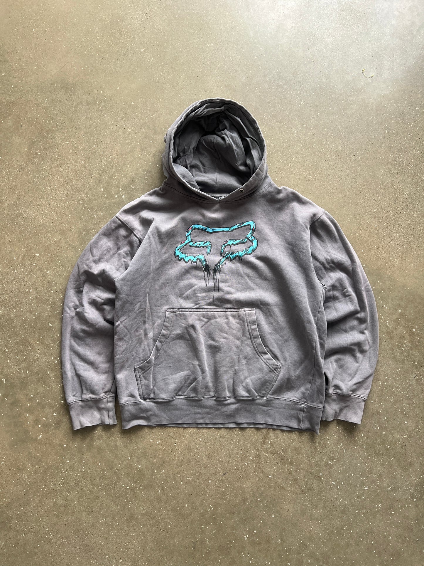 Vintage Grey Fox Racing Hoodie - M