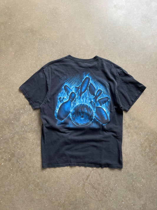 Vintage Faded Blue Bowling Shirt - L