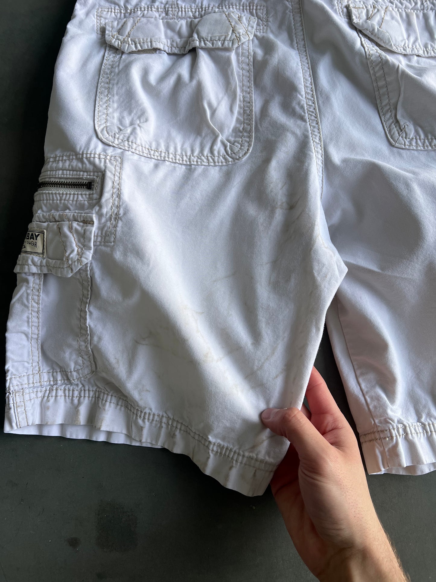Vintage White Union Bay Baggy Shorts - 30