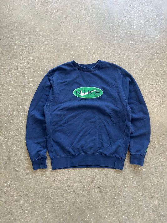 Vintage Navy Blue Nike Swoosh Crew - S