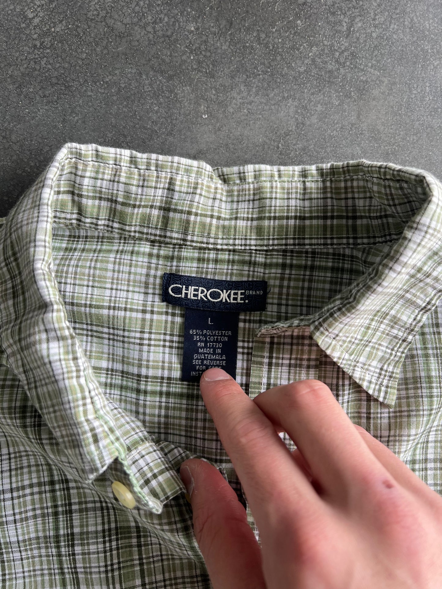 Vintage Green Cherokee Button Up Shirt - L
