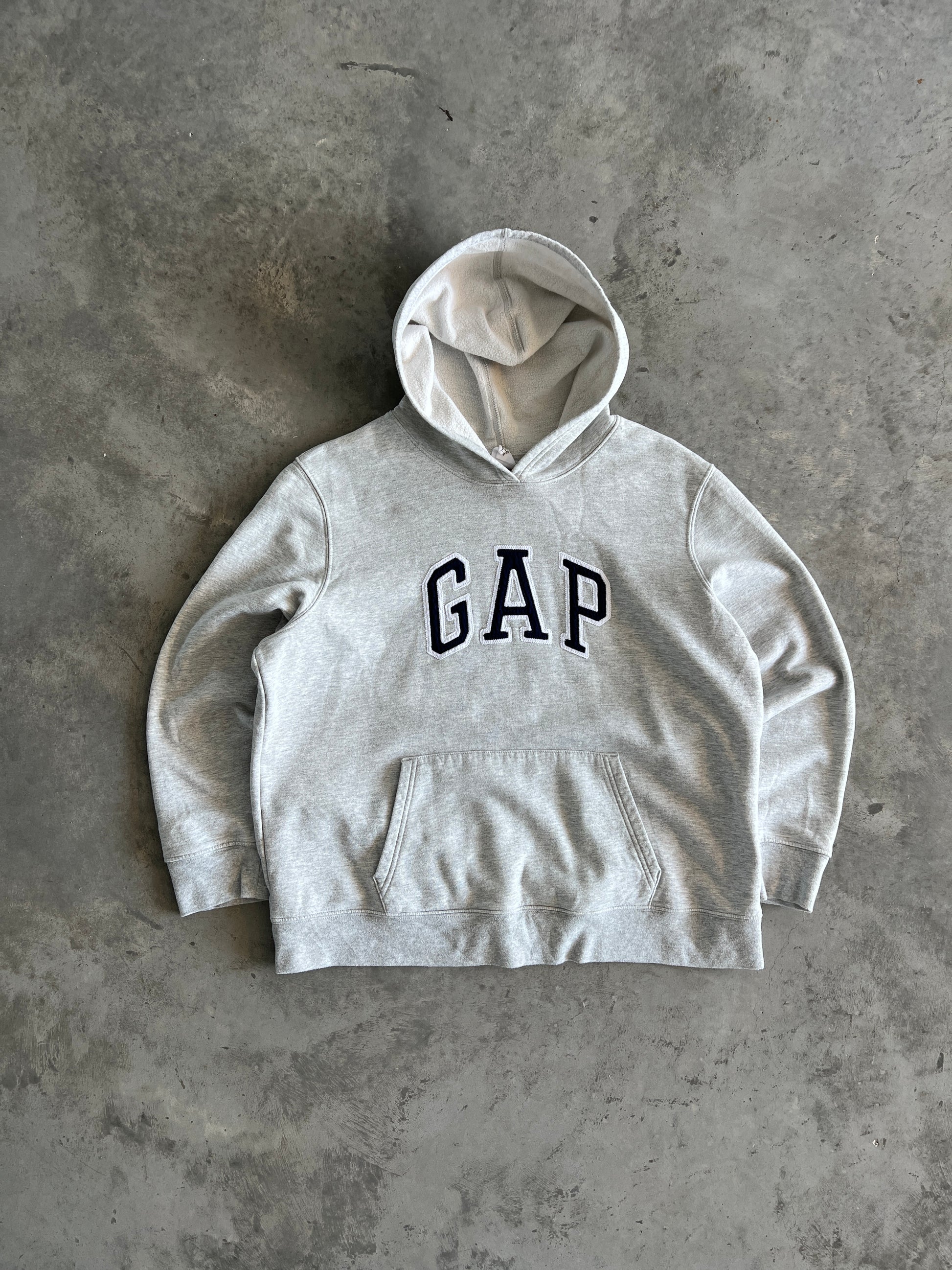 Vintage White Gap Spellout Hoodie - L