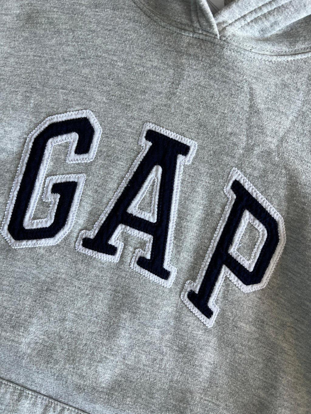 Vintage White Gap Spellout Hoodie - L