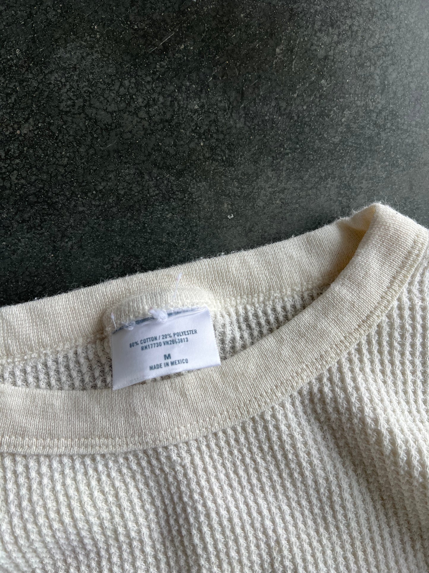 Vintage 90s White Thermal Shirt - M