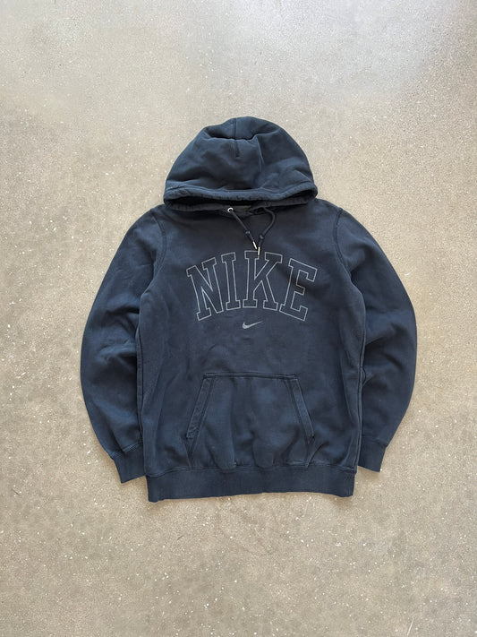 Vintage Black Nike Spellout Hoodie - XL