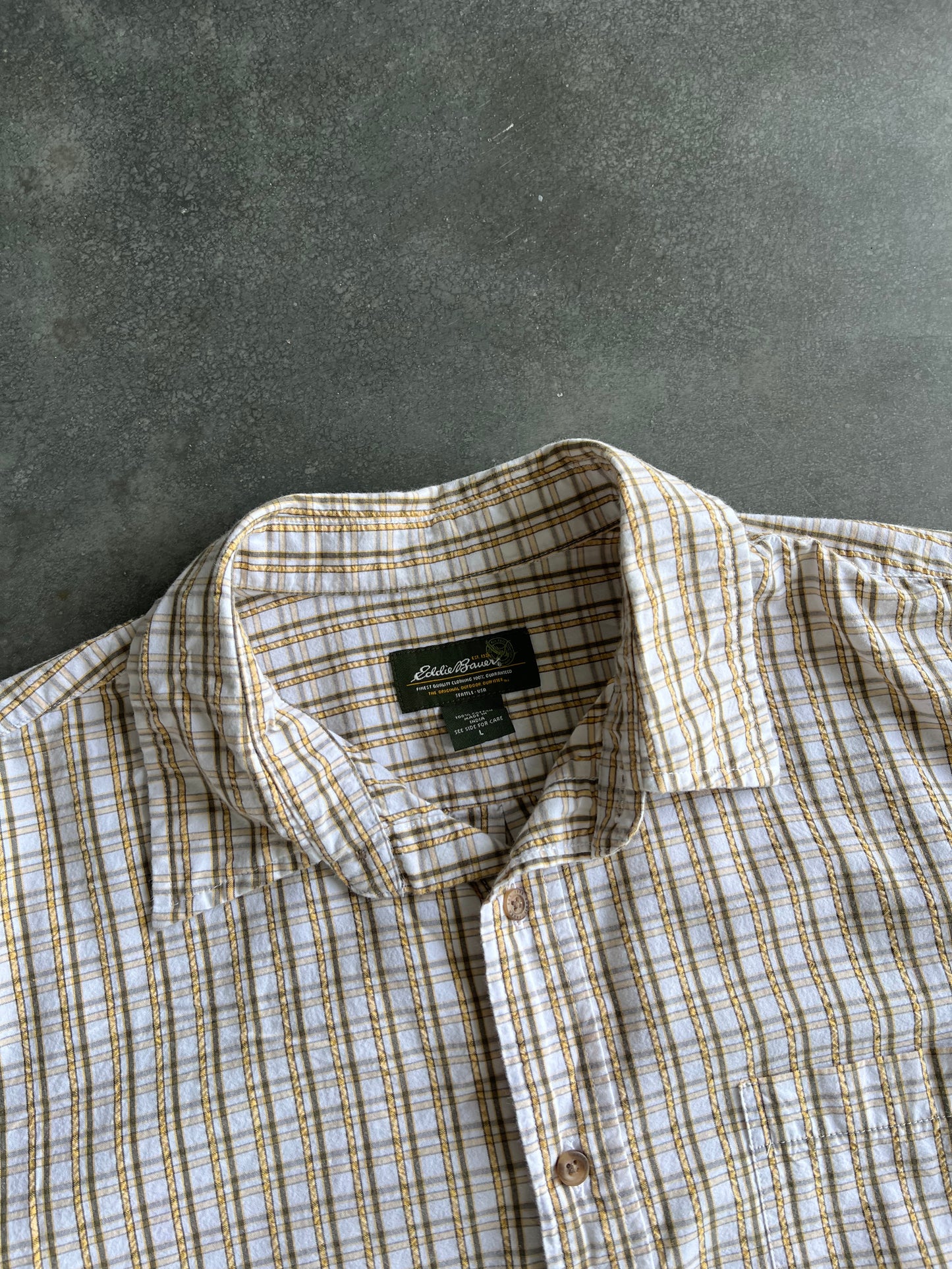 Vintage Yellow Eddie Bauer Button Up - L
