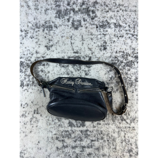 Vintage Black Harley-Davidson Crossbody Shoulder Bag