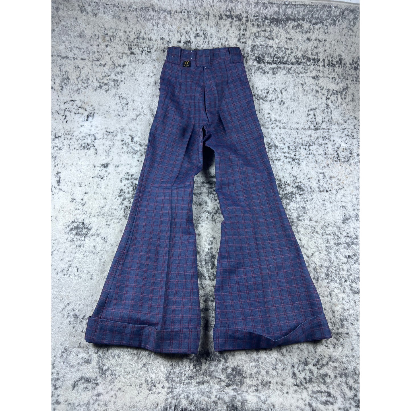 Vintage 70’s Navy Plaid Flare Pants - 22
