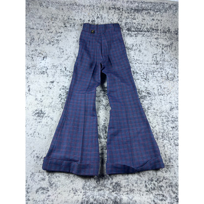 Vintage 70’s Navy Plaid Flare Pants - 22