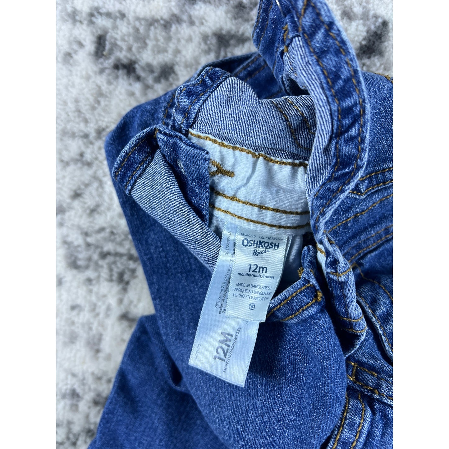 Oshkosh Bgosh Denim Overalls - 12M
