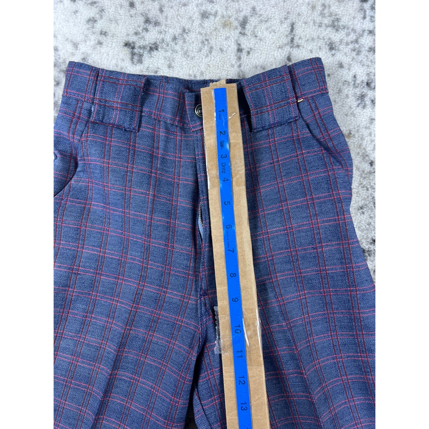 Vintage 70’s Navy Plaid Flare Pants - 22