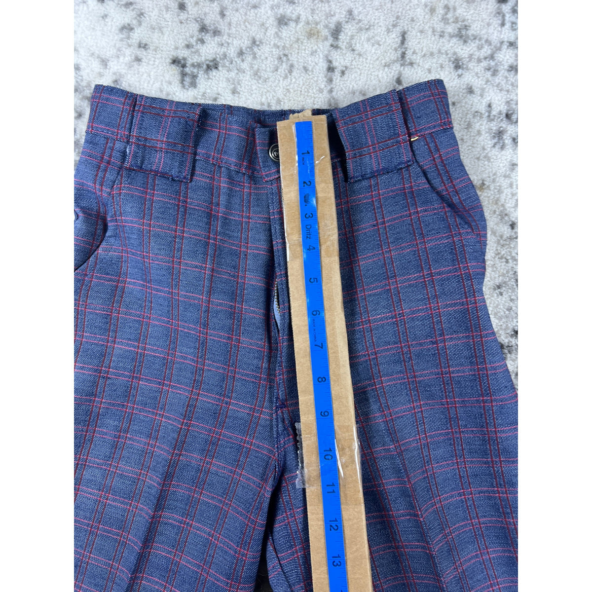Vintage 70’s Navy Plaid Flare Pants - 22