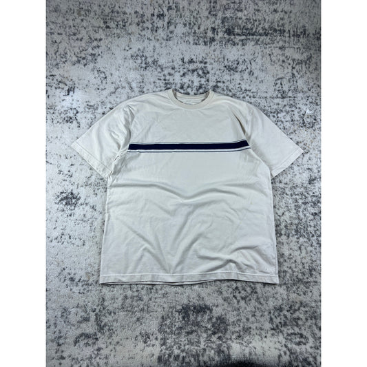 Vintage Cream Stripped T-shirt - XL