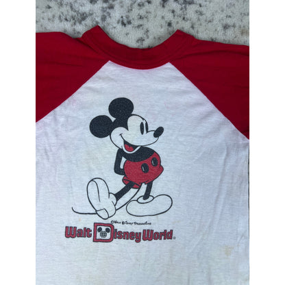 Vintage 80s Mickey Mouse Baseball Cut T Shirt - 10/12Y