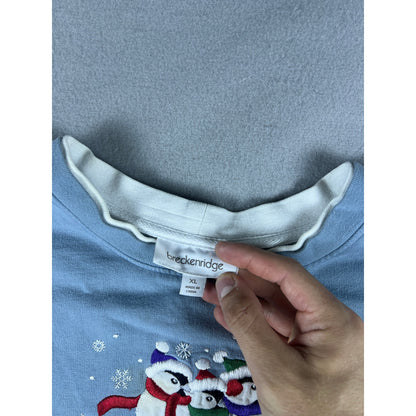 Vintage Breckenridge Birds Snowflakes Sweatshirt Womens - XL