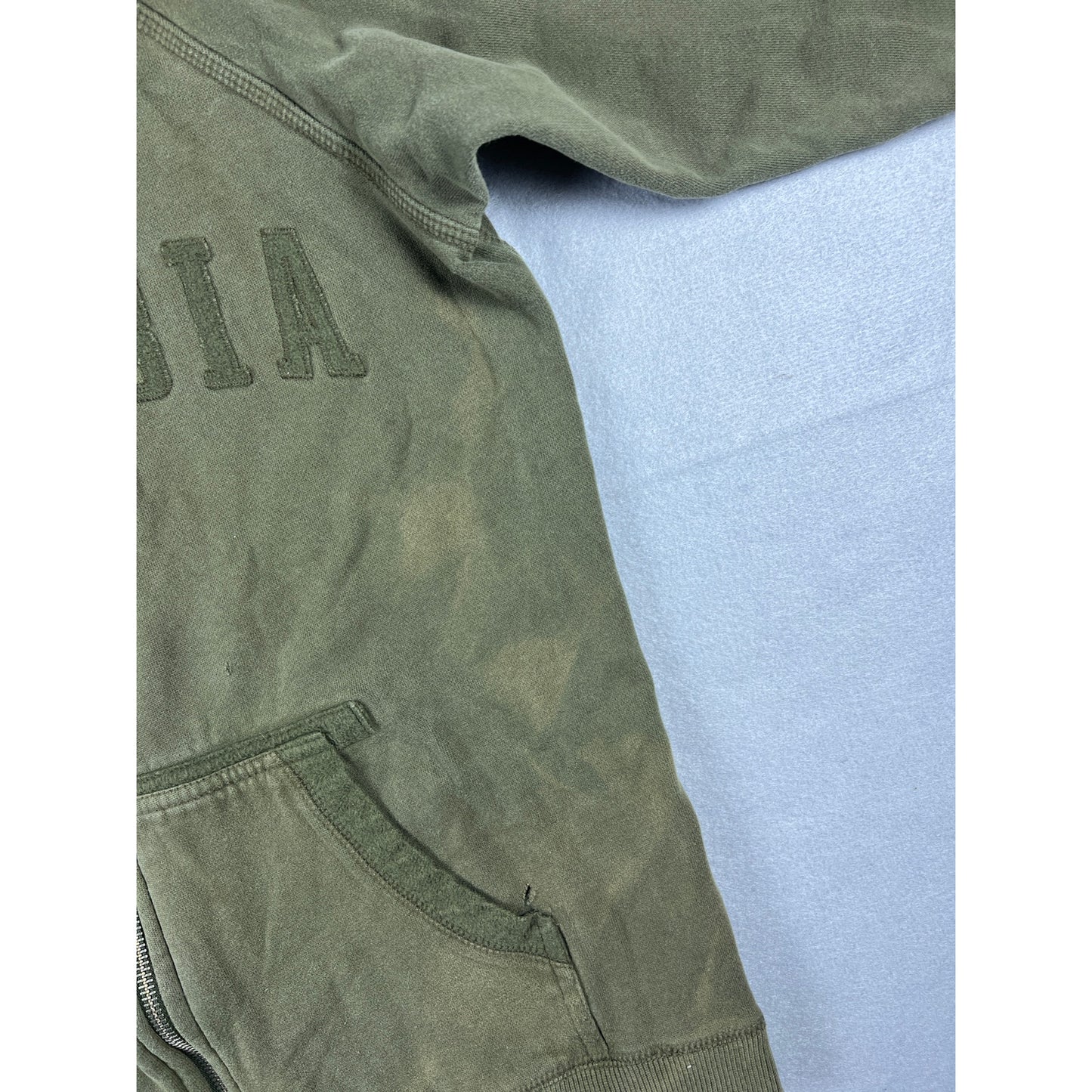 Vintage Green Columbia Full Zip Hoodie - YL