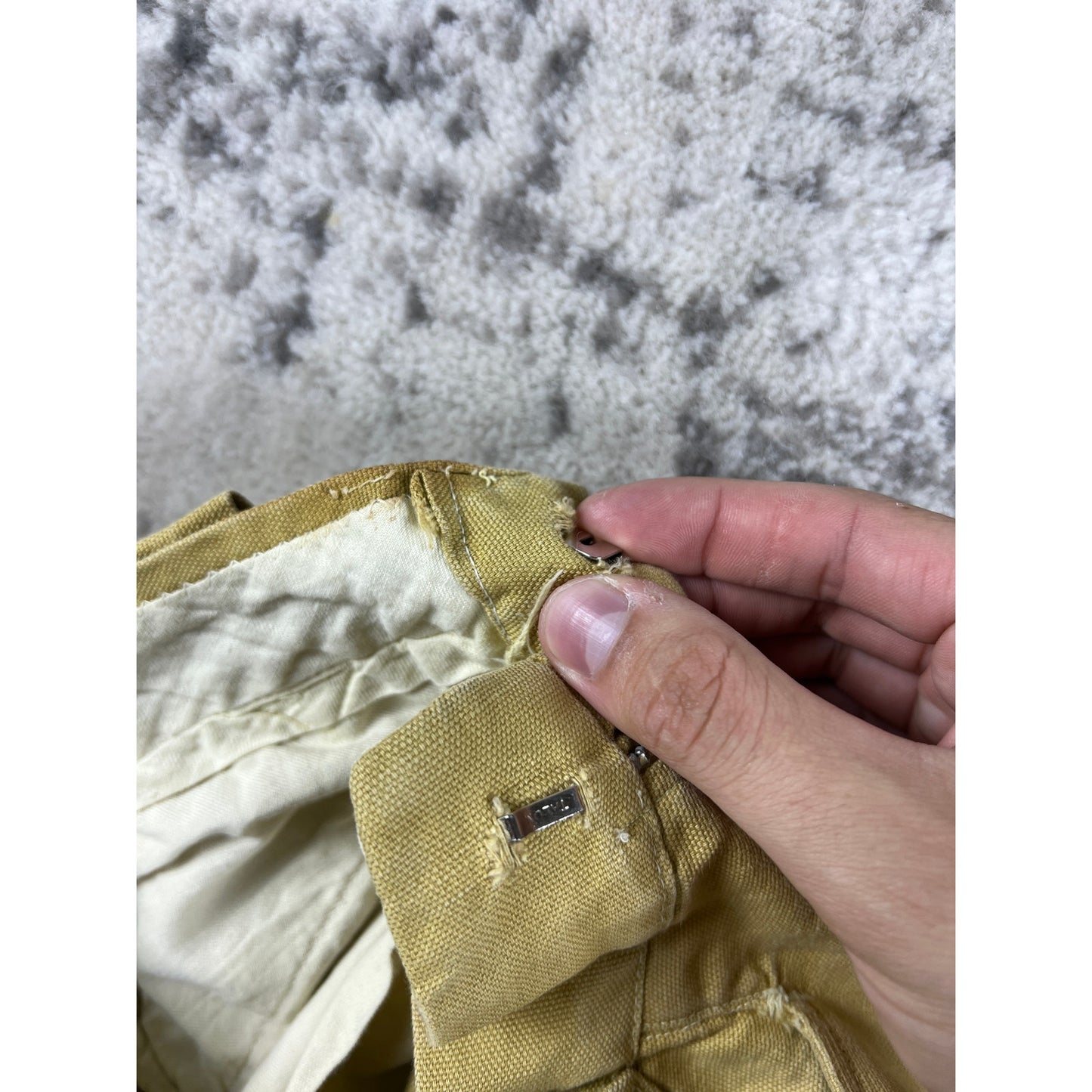 Vintage H.I.S Trews Chino Pants Mens 24x26 Tan Gold Canvas 60s Workwear Slacks