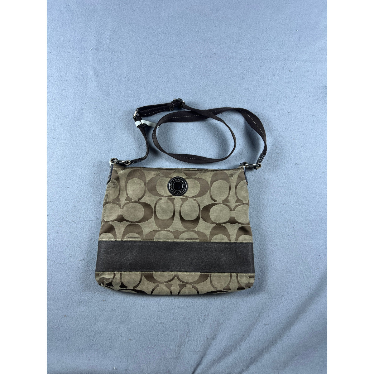 Coach Signature Jacquard Canvas Crossbody Shoulder Bag
