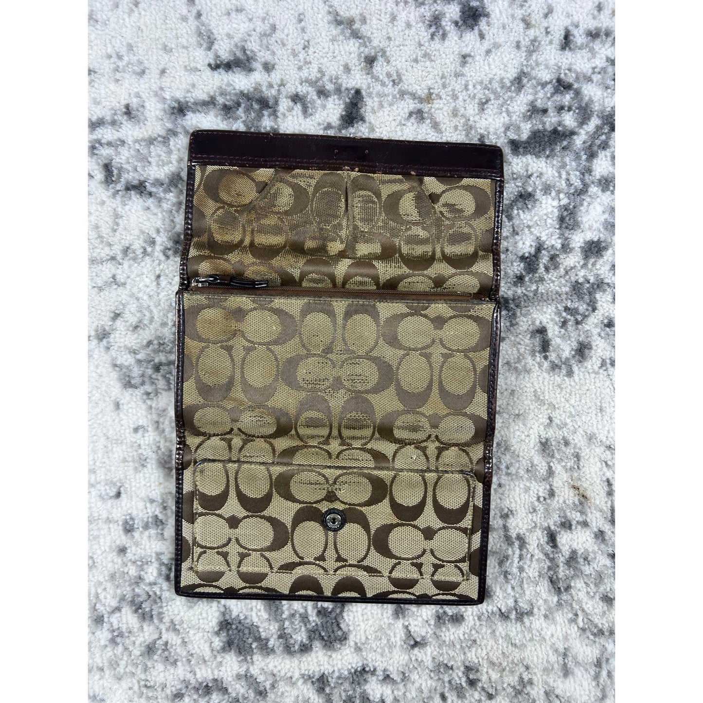 Coach Signature C Canvas Trifold Wallet