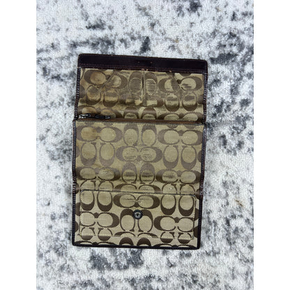 Coach Signature C Canvas Trifold Wallet