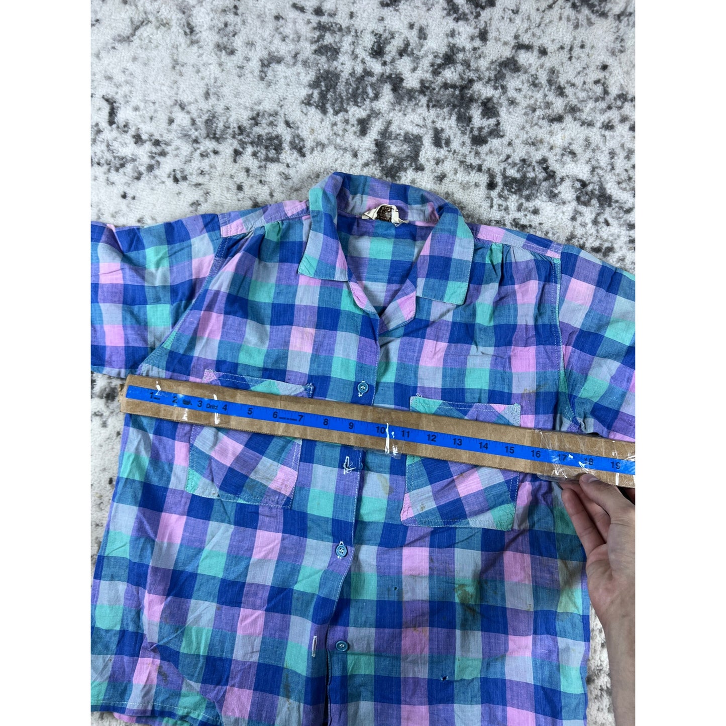 Vintage Madras Plaid Shirt - M