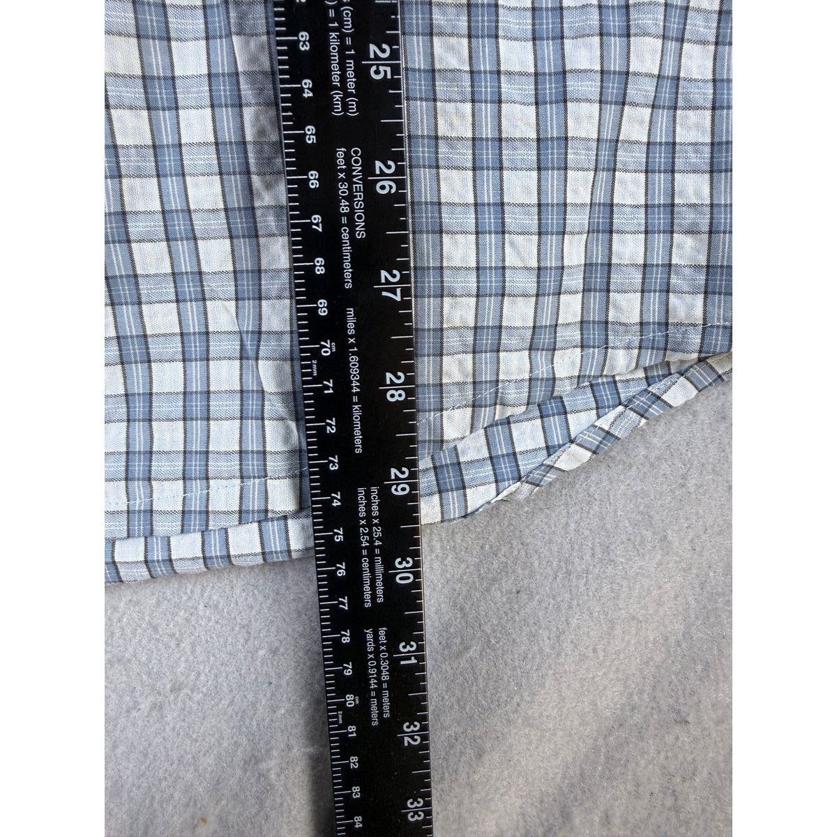 GH Bass Plaid Seersucker Shirt - XL
