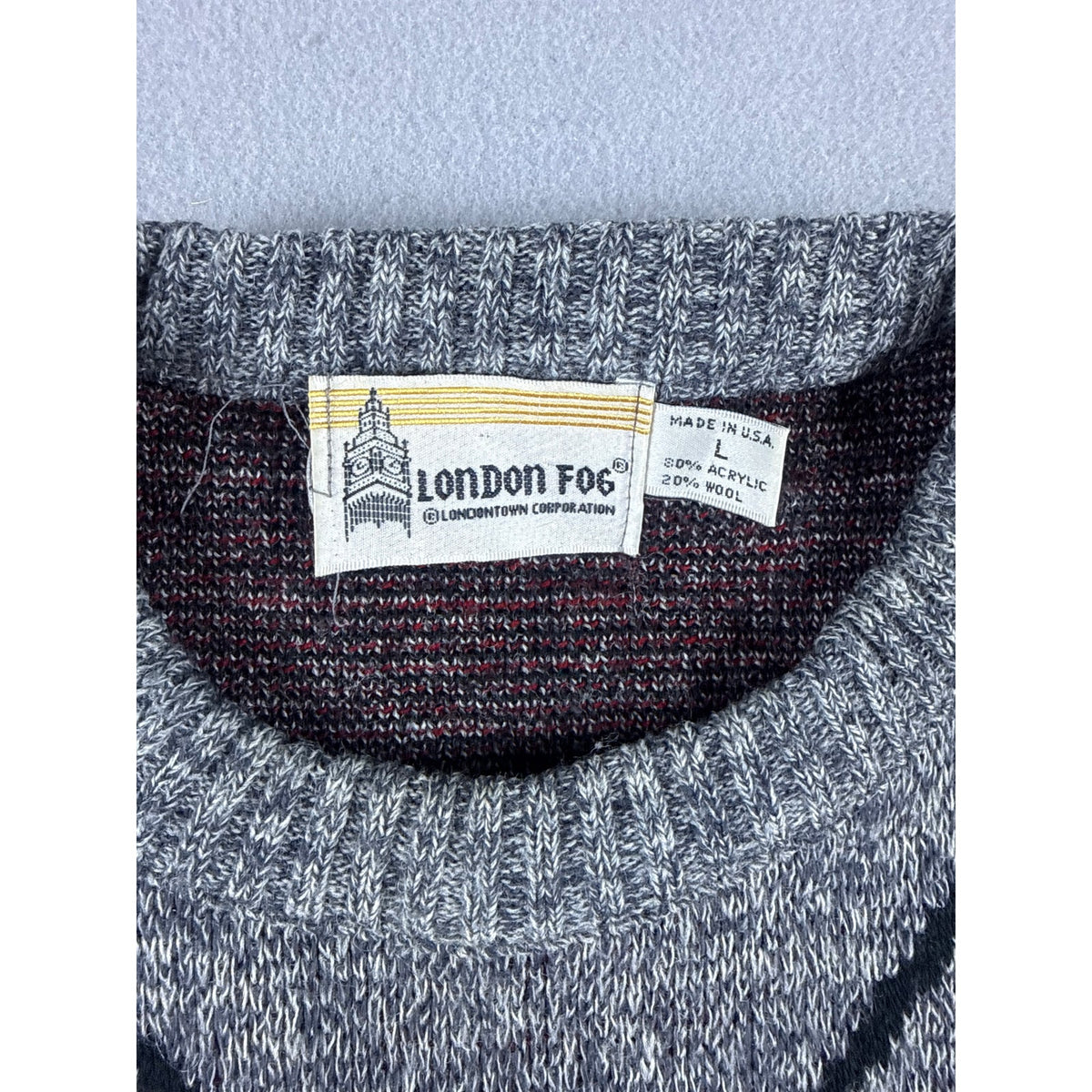 Vintage London Fog Argyle Sweater - L