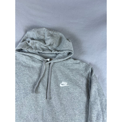 Nike Club Fleece Hoodie Mens L Gray Minimalist Lined Sweatshirt Athleisure Sport