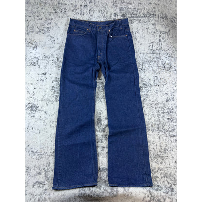 Vintage 1981 Levi's 517 Boot Cut Bell Bottom Jeans 36x34 Made USA Dark Wash Orange Tab