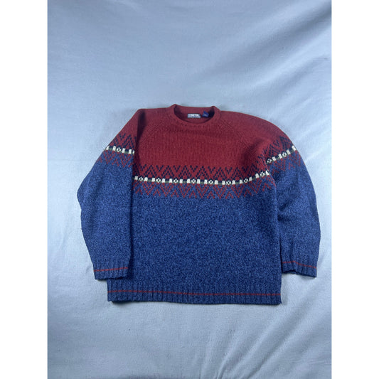 Vintage Structure Shetland Wool Sweater - L