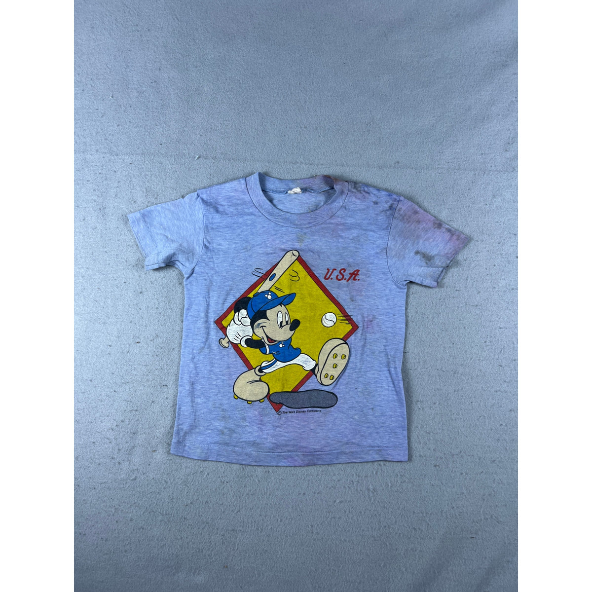 Vintage Disney Mickey Mouse USA Baseball T-Shirt Youth - 7