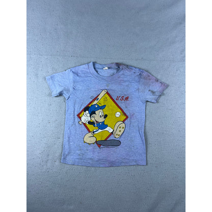 Vintage Disney Mickey Mouse USA Baseball T-Shirt Youth - 7