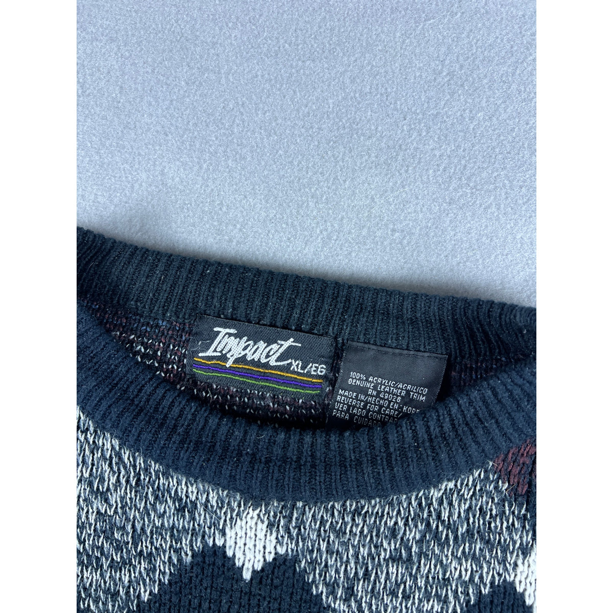 Vintage Impact Argyle Diamond Sweater - XL