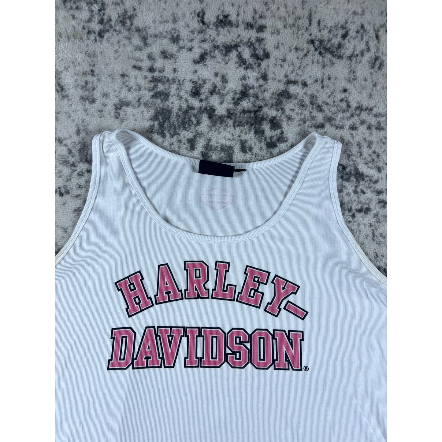 Vintage White Harley Davidson Tank Top Shirt - XL