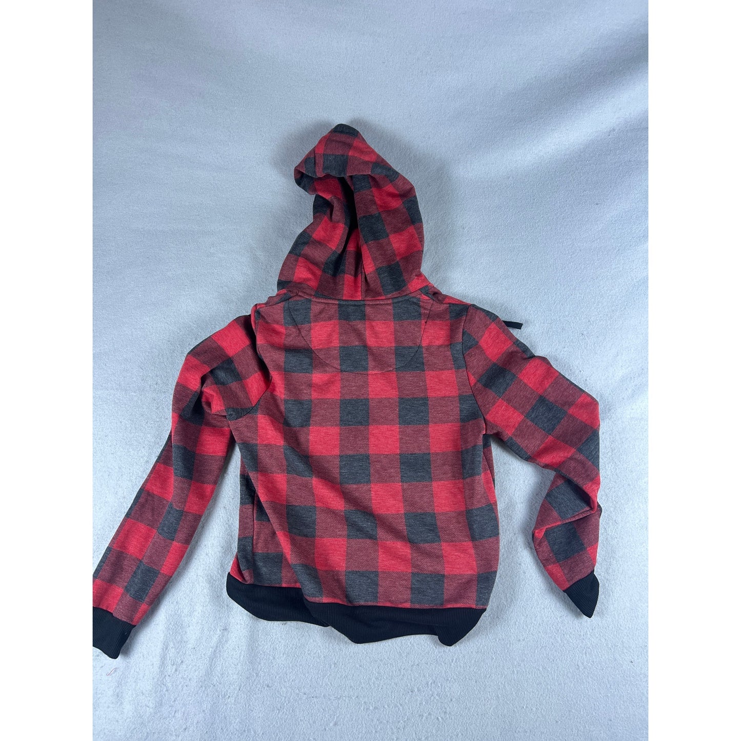 No Boundaries Buffalo Plaid Hoodie Jacket Youth - S