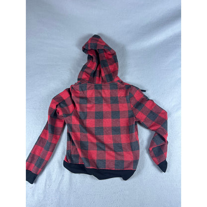 No Boundaries Buffalo Plaid Hoodie Jacket Youth - S