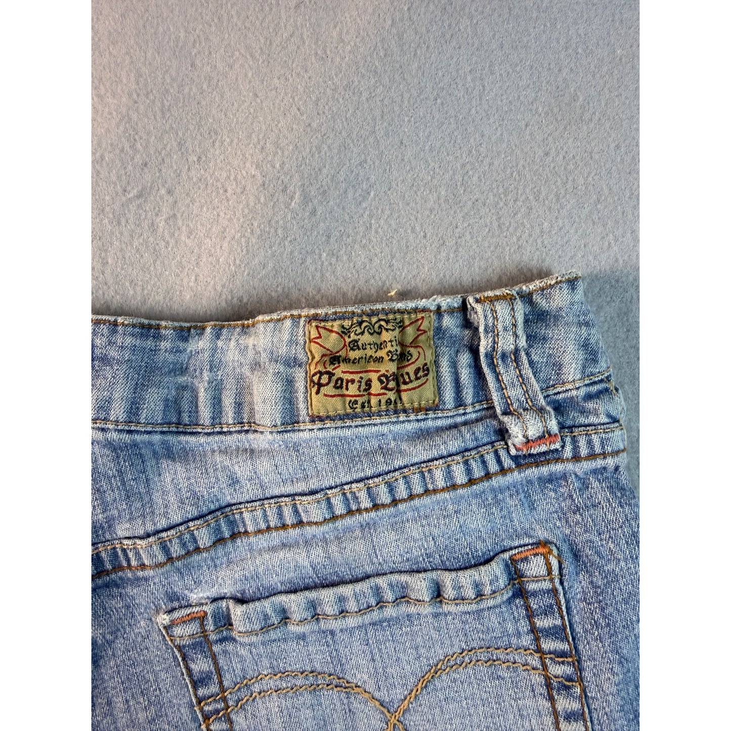 Vintage Y2K Paris Blues Denim Booty Shorts - 11