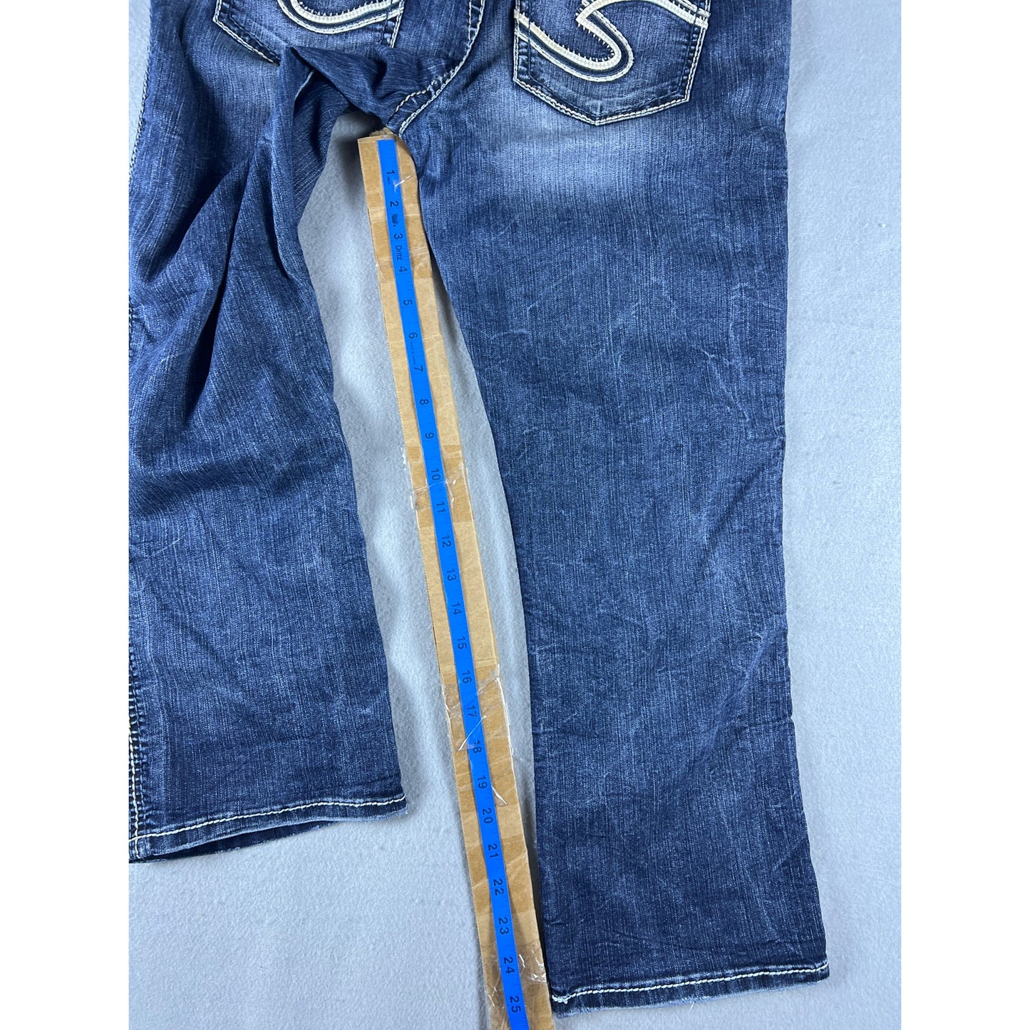 Silver Twisted Capri Jeans Womens - 32