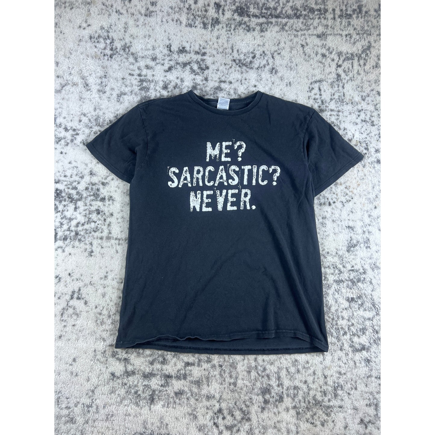 Vintage Black Sarcasm Funny T-Shirt - M