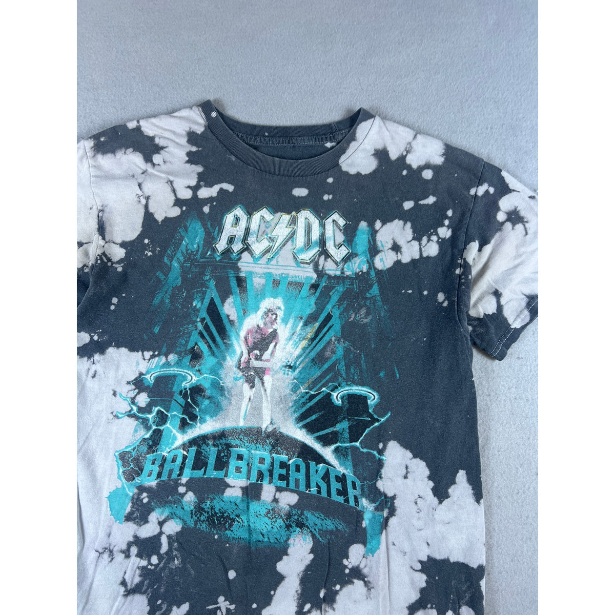 AC/DC Ballbreaker Tie Dye Bleach Wash T-Shirt - M
