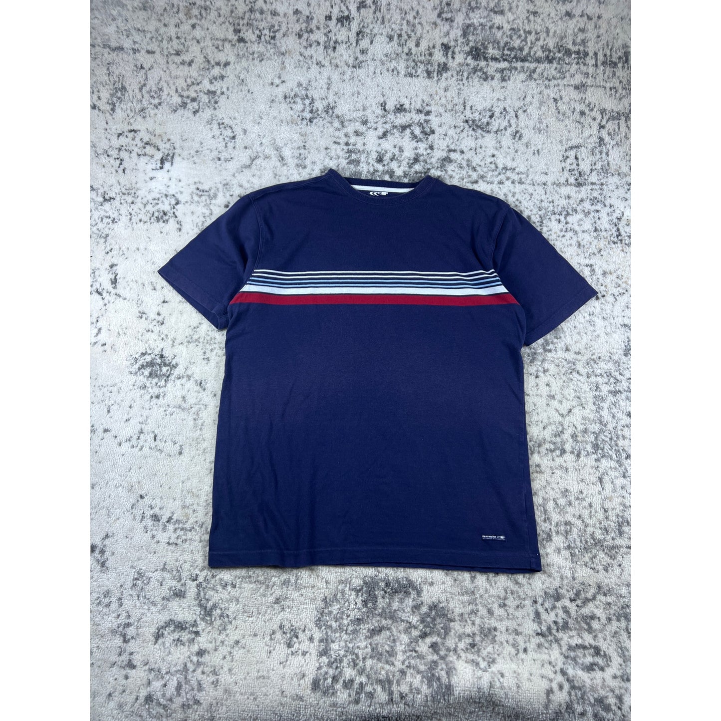 Vintage Navy Blue Stripped Shirt - XL