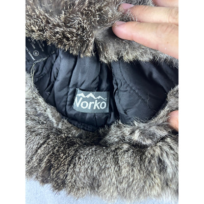 Norko Leather Rabbit Fur Trapper Bomber Hat
