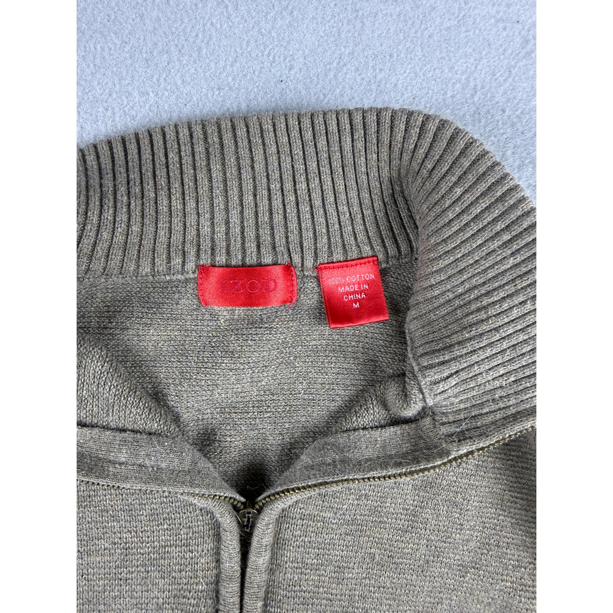 IZOD Quarter Zip Preppy Sweater - M