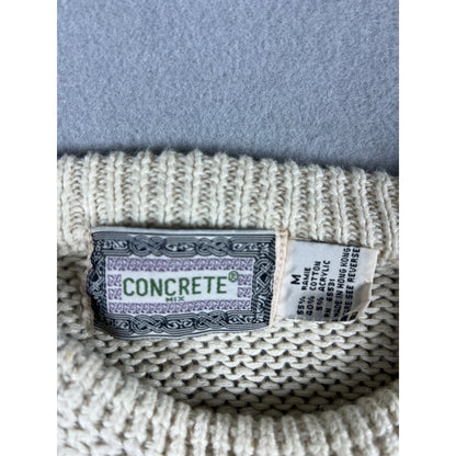 Vintage 90s Concrete Mix Geometric Sweater - M