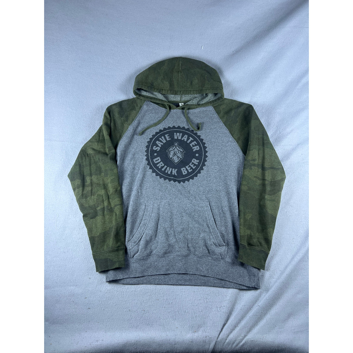 Save Water Drink Beer Camo Hoodie - XL