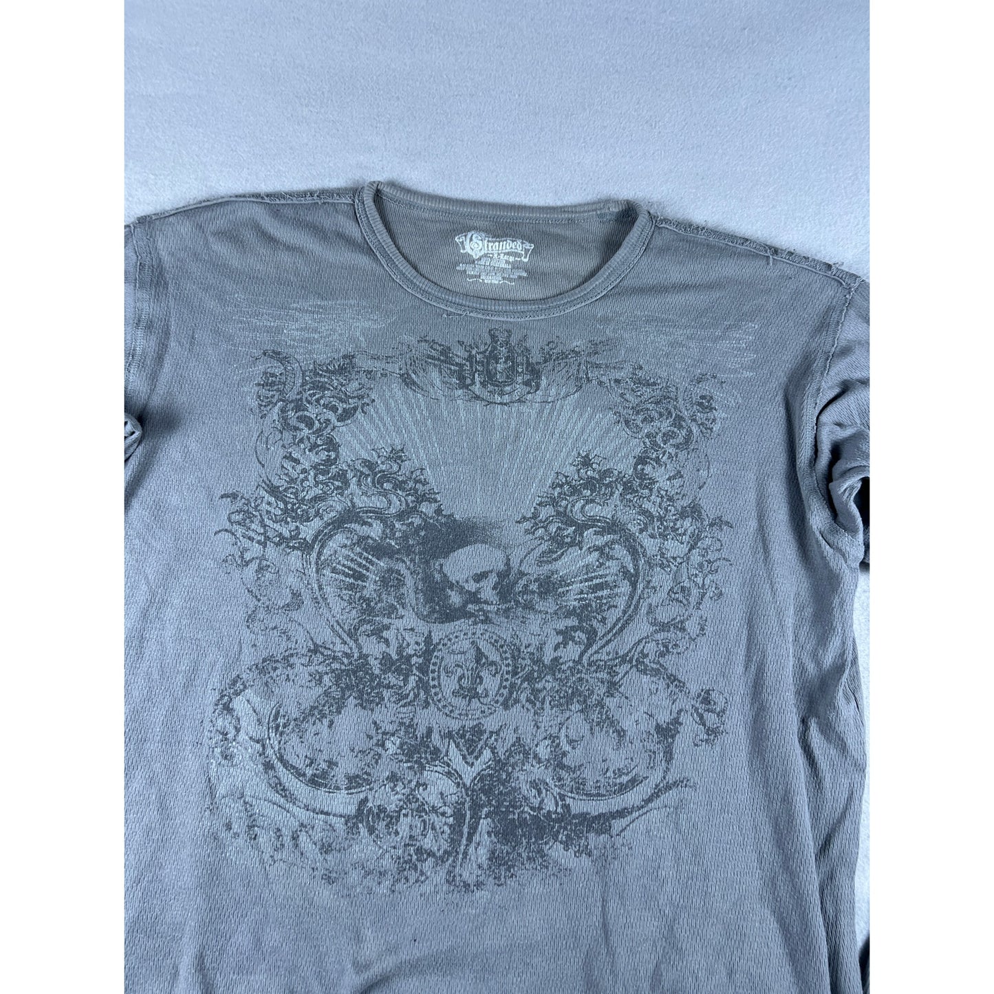 Stranded Y2K Skull Thermal Shirt - XL