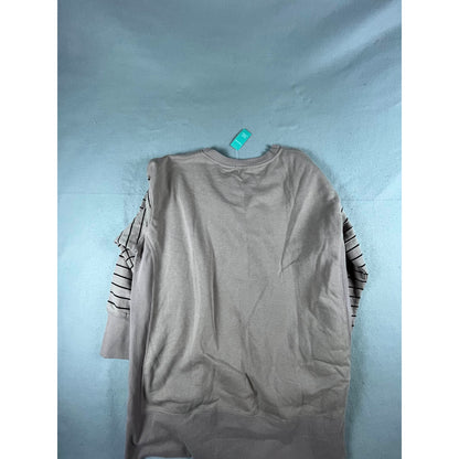 Maurices Leopard Print Striped Sweatshirt Womens - 2X
